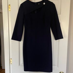 Anna Midnight Blue Long Sleeve Dress